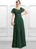 Aurora A-line Asymmetrical Floor-Length Chiffon Mother of the Bride Dress With Appliques Lace Sequins STKP0021792