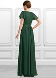 Aurora A-line Asymmetrical Floor-Length Chiffon Mother of the Bride Dress With Appliques Lace Sequins STKP0021792
