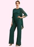Hillary Jumpsuit/Pantsuit Separates Scoop Floor-Length Chiffon Mother of the Bride Dress With Beading Sequins STKP0021913