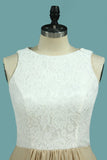 2024 Chiffon & Lace Bridesmaid Dresses A Line Scoop P29FB6BM