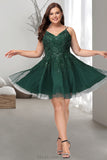 Samantha A-line V-Neck Short/Mini Tulle Homecoming Dress STKP0020546