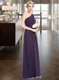 Kathleen A-line One Shoulder Floor-Length Chiffon Bridesmaid Dress With Ruffle STKP0012803