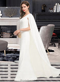 Jaidyn Sheath/Column One-Shoulder Floor-Length Stretch Crepe Wedding Dress STKP0013801