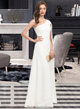 Jaidyn Sheath/Column One-Shoulder Floor-Length Stretch Crepe Wedding Dress STKP0013801