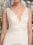 Valentina Sheath/Column V-neck Court Train Wedding Dress With Sequins STKP0013807