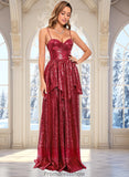 Zaria A-line Sweetheart Floor-Length Sequin Prom Dresses STKP0025868