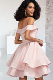 Fernanda A-line Short/Mini Stretch Crepe Homecoming Dress With Cascading Ruffles STKP0020540