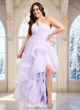 Siena Ball-Gown/Princess Asymmetrical One Shoulder Floor-Length Tulle Prom Dresses STKP0025867