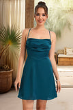 Jordyn A-line Cowl Short/Mini Silky Satin Homecoming Dress STKP0020477