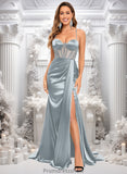 Lexie Trumpet/Mermaid Sweetheart Sweep Train Stretch Satin Prom Dresses STKP0025836