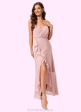 Micah A-line V-Neck Asymmetrical Chiffon Cocktail Dress With Cascading Ruffles Ruffle STKP0022502