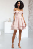 Fernanda A-line Short/Mini Stretch Crepe Homecoming Dress With Cascading Ruffles STKP0020540