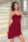 Genesis Sheath/Column V-Neck Short/Mini Jersey Sequin Homecoming Dress With Cascading Ruffles Sequins STKP0020509