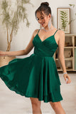 Jillian A-line V-Neck Short/Mini Silky Satin Homecoming Dress STKP0020463