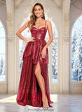 Zaria A-line Sweetheart Floor-Length Sequin Prom Dresses STKP0025868