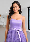 Nyla Ball-Gown/Princess Straight Short Tulle Homecoming Dress With Bow STKP0025717