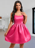 Logan Ball-Gown/Princess Scoop Short Satin Homecoming Dress STKP0025714