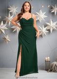 Destinee Trumpet/Mermaid Cowl Floor-Length Chiffon Prom Dresses With Ruffle STKP0025874