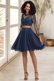 Willow A-line Scoop Short/Mini Tulle Homecoming Dress STKP0020573