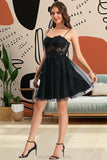 Kendal A-line Sweetheart Short/Mini Tulle Homecoming Dress With Sequins STKP0020467