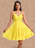 Gloria A-line V-Neck Short Chiffon Homecoming Dress With Ruffle Sequins STKP0025700