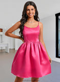 Logan Ball-Gown/Princess Scoop Short Satin Homecoming Dress STKP0025714