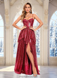 Zaria A-line Sweetheart Floor-Length Sequin Prom Dresses STKP0025868