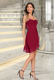 Genesis Sheath/Column V-Neck Short/Mini Jersey Sequin Homecoming Dress With Cascading Ruffles Sequins STKP0020509