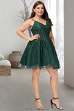 Samantha A-line V-Neck Short/Mini Tulle Homecoming Dress STKP0020546