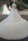2024 New Arrival Gorgeous Wedding Dresses Royal Train Lace Up PCAXPZ6C