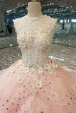 2024 Foral Wedding Dresses Lace Up With Appliques And Beads PRKPCB6M