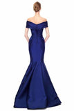 2024 Satin Off The Shoulder Evening Dresses Mermaid PPFHXB47