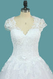 2024 Ball Gown Short Sleeves Scoop Wedding Dresses Tulle PMFDRRQQ