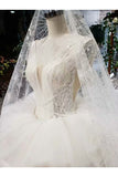 Ball Gown Wedding Dresses Scoop Aline Top Quality Appliques P69G5466