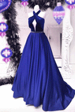 Cheap Unique Royal Blue Charming Sexy Back Ball Gown Floor-Length Prom Dress