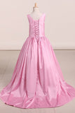 2024 New Arrival Flower Girl Dresses Scoop Taffeta With Beading A Line PYBQ58LF