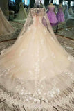 2024 New Arrival Scoop Neck Wedding Dresses Floral Lace PGE7QRRL