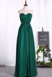 2024 A Line Prom Dresses Chiffon Sweetheart With Applique PDNK54QK