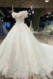 2024 New Arrival Off The Shoulder Wedding Dresses With Lace Up Back And PP7H78AM