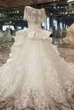2024 New Arrival Scoop Luxurious Wedding Dresses Lace Up With Appliques PZJ5L2GZ