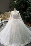 2024 New Arrival Low Price Tulle Wedding Dresses Lace Up With Appliques And Crystals Floor Length With PEQ4HXQK