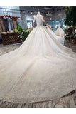 Ball Gown Wedding Dresses High Neck Top Quality Appliques PJDGPQRL