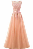 Beautiful A-Line Long Lace Tulle Zipper Evening Dress Ball Gown P9GDPGQH