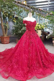 2024 Good Quality Lace Burgundy/Maroon Wedding Dresses Lace Up A-Line Off PQEZA3A6