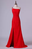 2024 Petite Size Evening Dresses Floor Length One Shoulder Chiffon With PHM5JADY