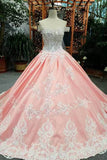 2024 Elegant Off The Shoulder Ball Gown Wedding Dresses Lace Up With Appliques PEDD52BL