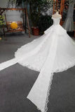 2024 New Arrival Off The Shoulder Wedding Dresses Lace Up With Appliques PF3HFGL2