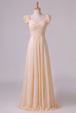 2024 Off The Shoulder Bridesmaid Dresses A-Line Chiffon With PQAF2373