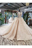 Ball Gown Wedding Dresses Scoop Top Quality Appliques P8MSJP7R