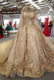2024 Luxury Wedding Dresses Ball Gown Off-The-Shoulder Royal Train Lace P5GRR3K7